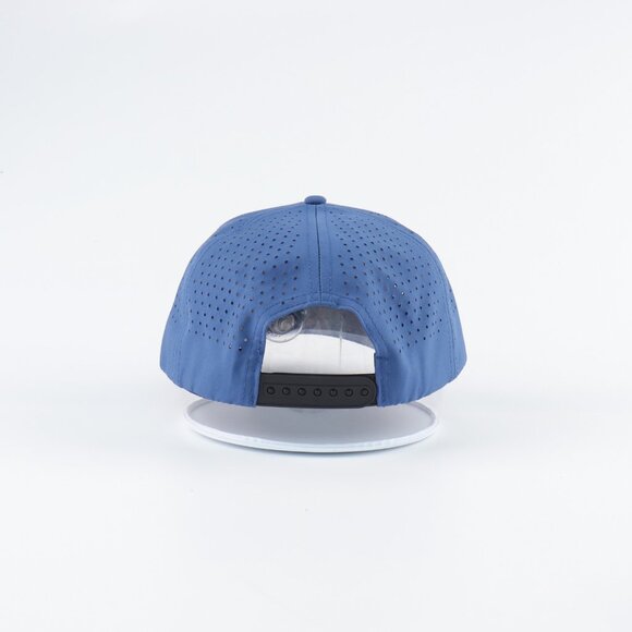 Blank 5 Panel Performance Structured Hats- 12 pack in Color Blue - Picture 2 of 5